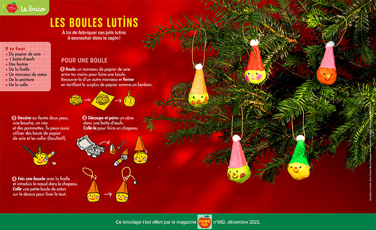 Bricolage de Noël : les boules lutins - Pomme d'Api