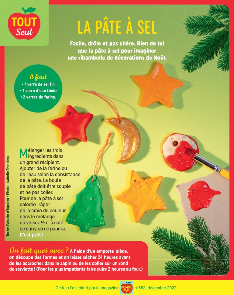 Tuto brico pour votre enfant : des décorations de Noël en pâte à sel -  Pomme d'Api